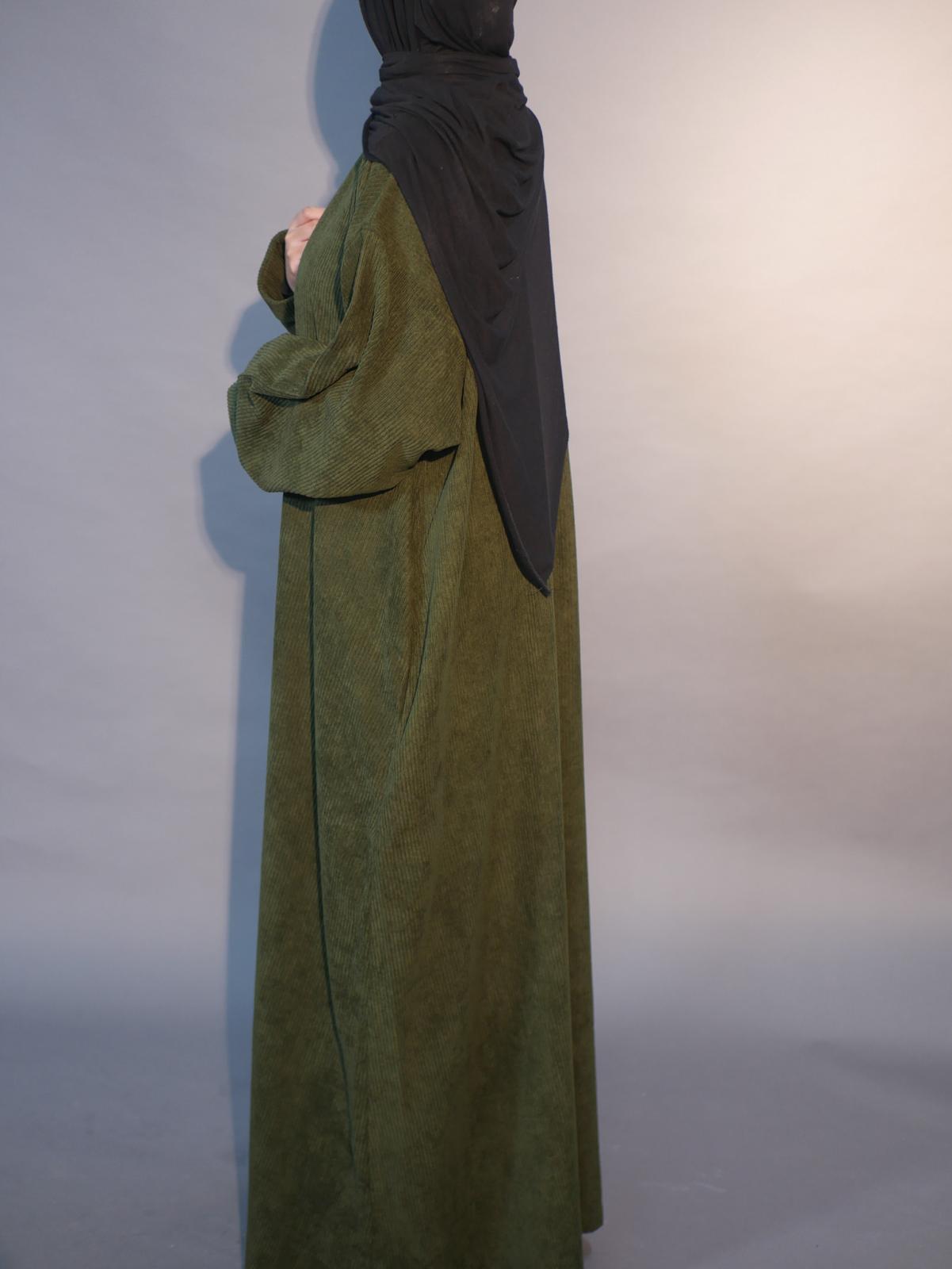 Olive Corduroy Abaya