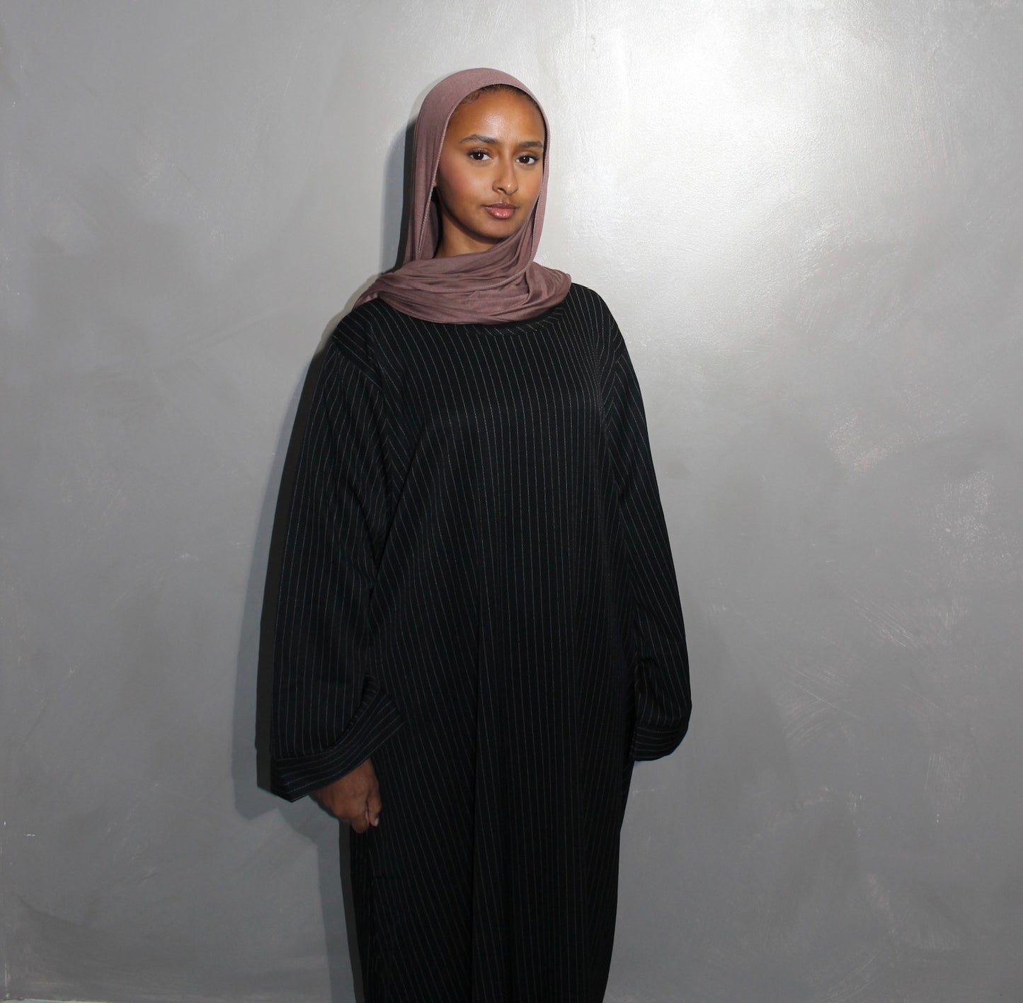 Black pinstripe abayah