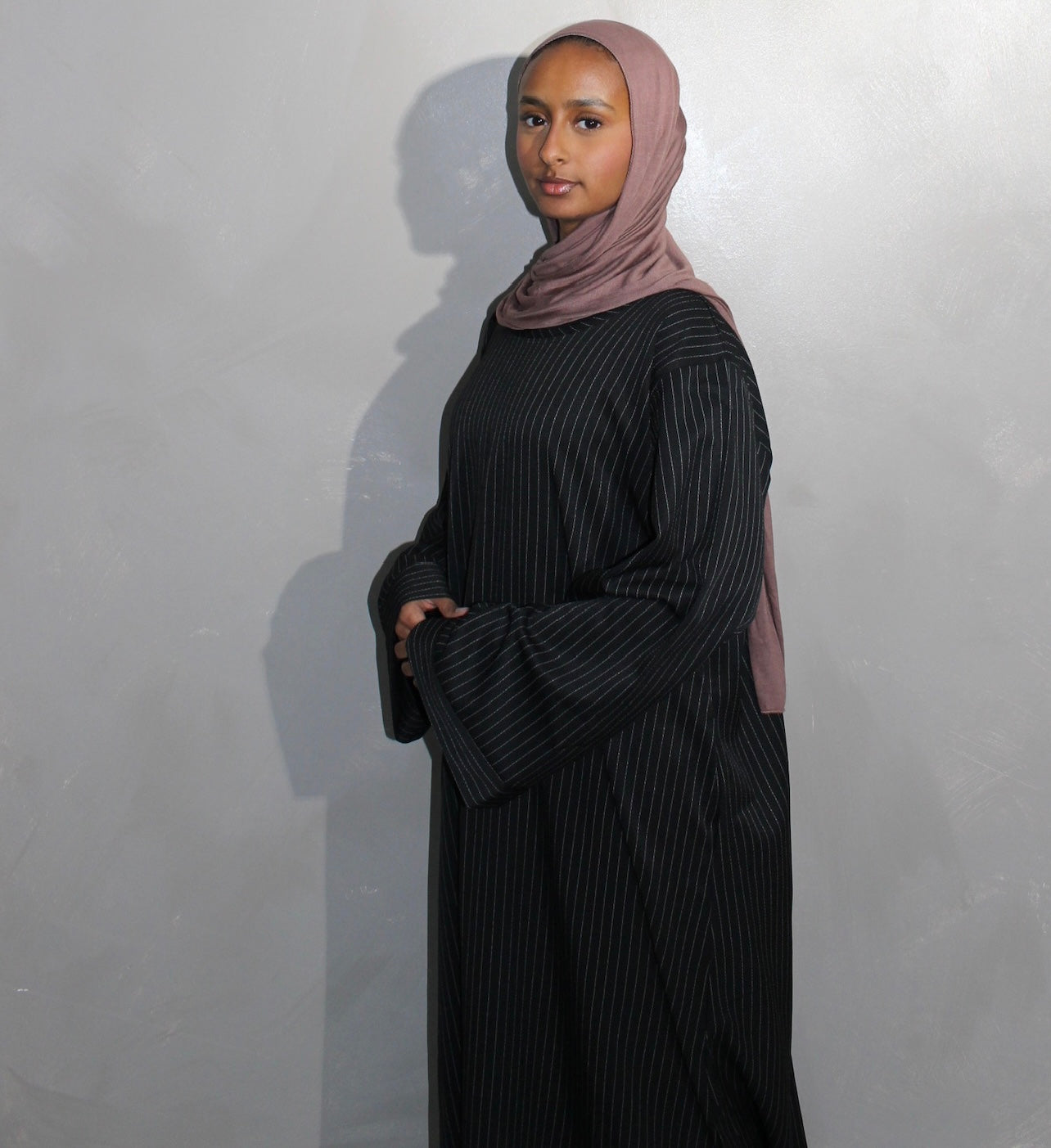 Black pinstripe abayah