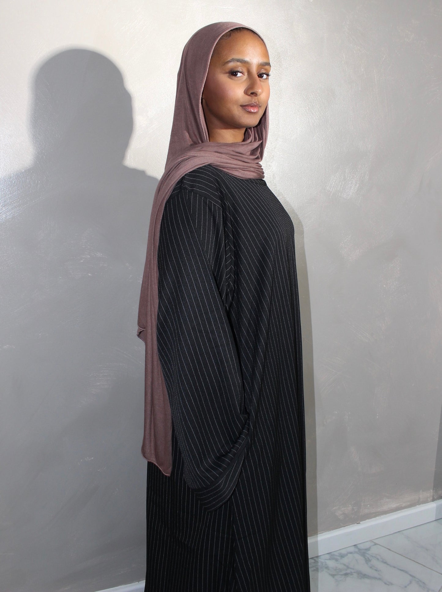 Black pinstripe abayah
