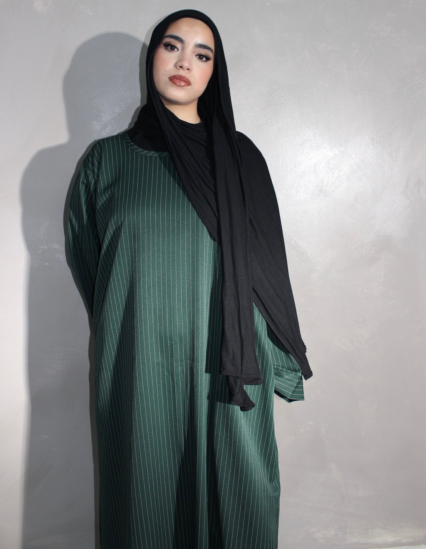 Green pinstripe abayah