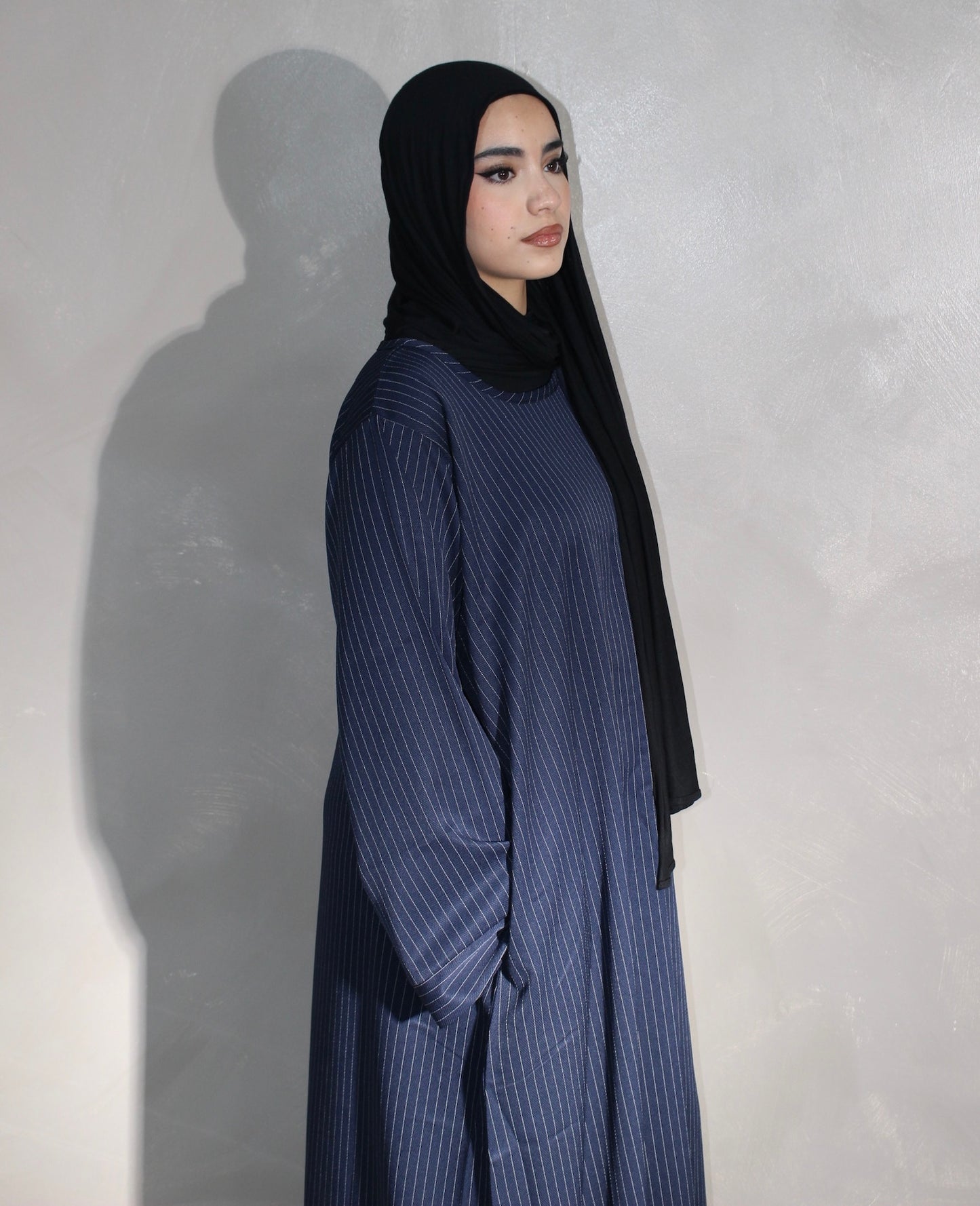 Blue pinstripe abayah