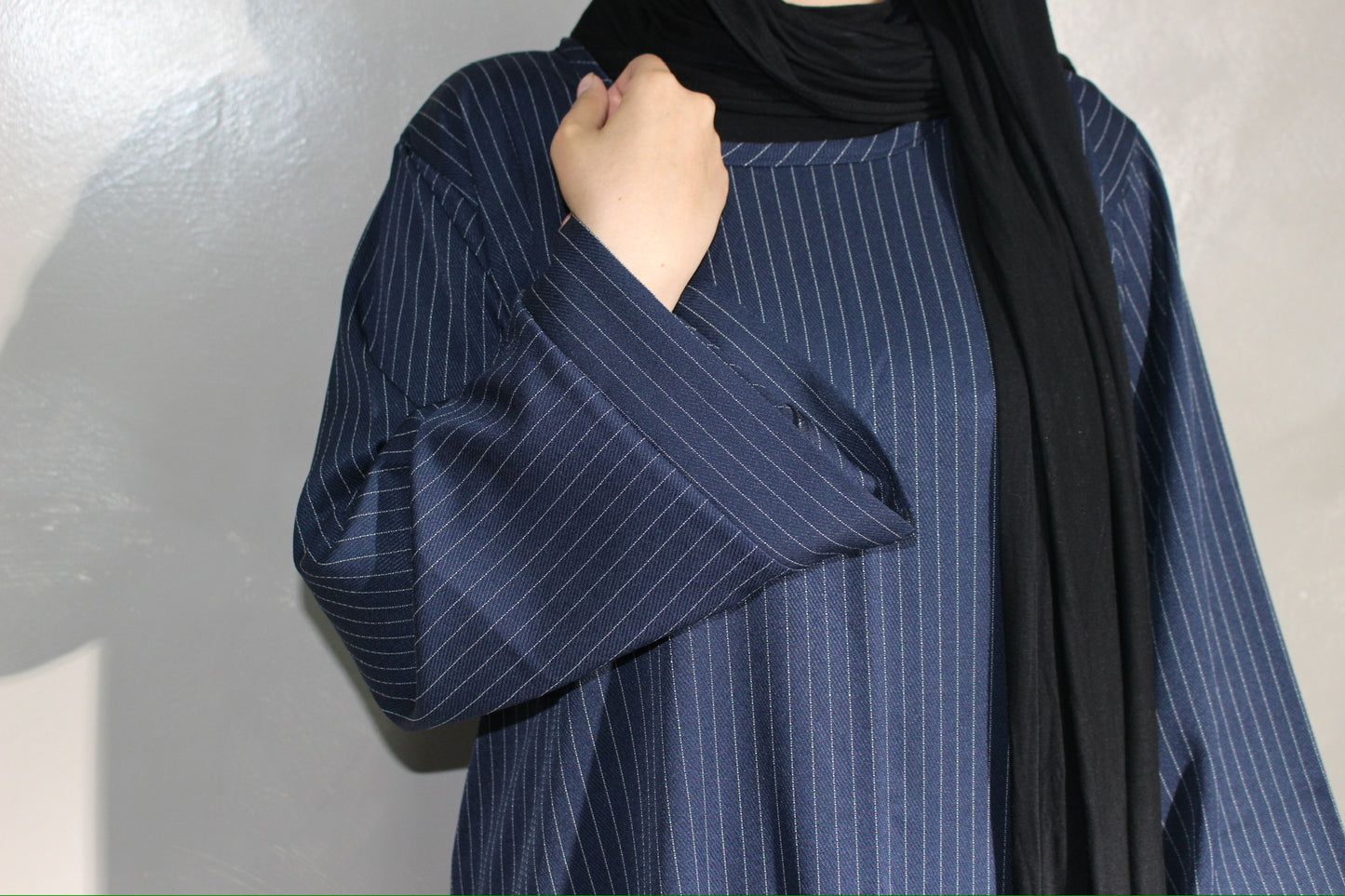 Blue pinstripe abayah