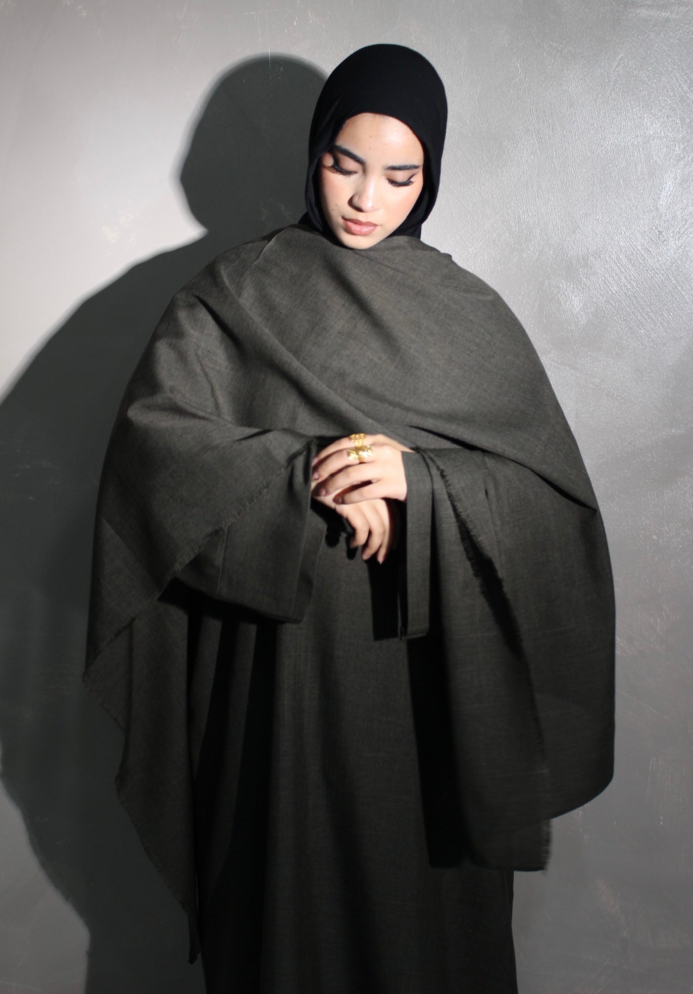 Moss shawl drape abayah