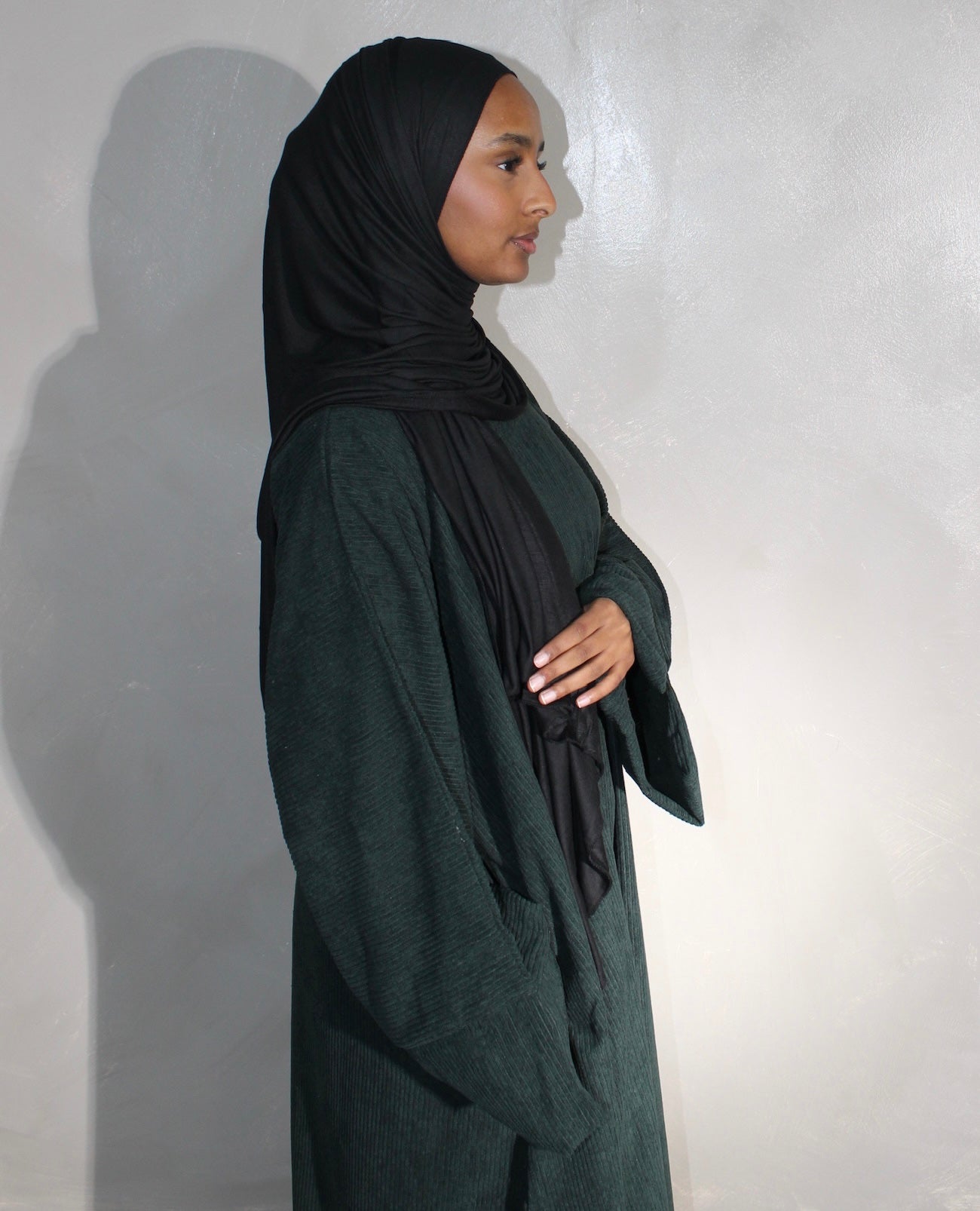 Green corduroy abayah
