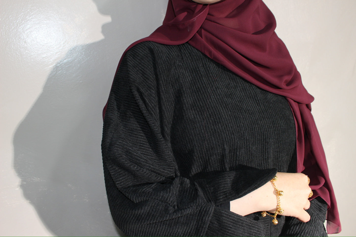 Black Corduroy Abayah