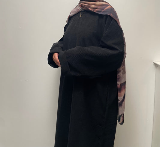 Black Corduroy Abaya