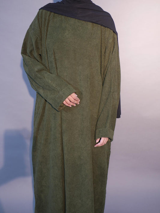Olive Corduroy Abaya
