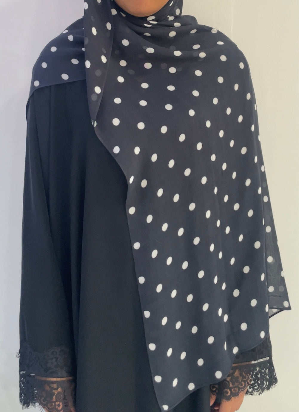 Polka dot modal hijab