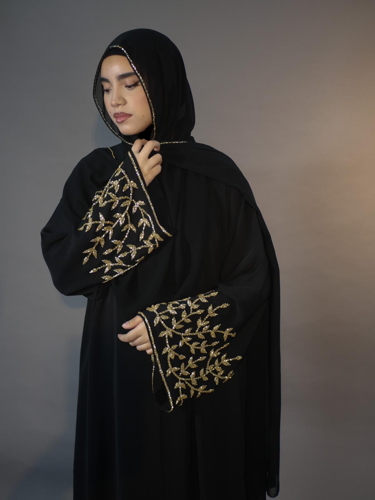 Golden Elegance Open Abaya